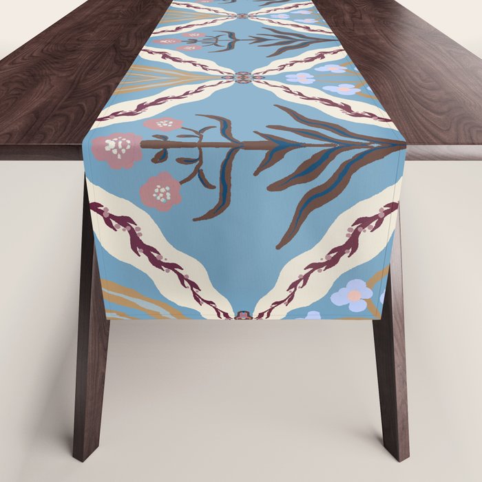 Botanical Trellis Floral Pattern Table Runner Gallery Image 1