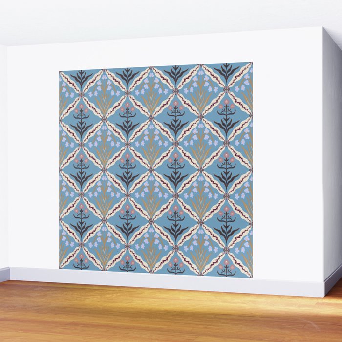 Botanical Trellis Floral Pattern Wall Mural Gallery Image 2