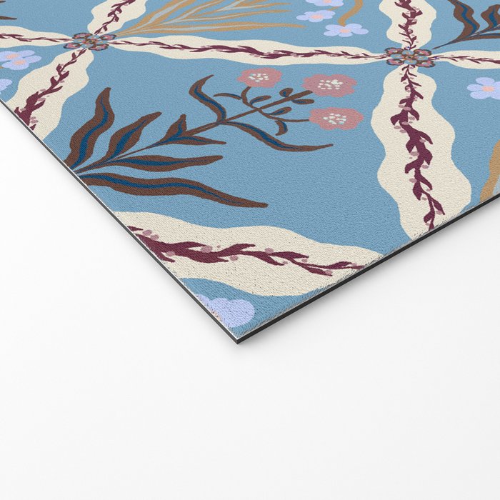 Botanical Trellis Floral Pattern Welcome Mat Gallery Image 2