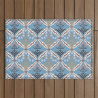 Botanical Trellis Floral Pattern Outdoor Rug Gallery Image 1