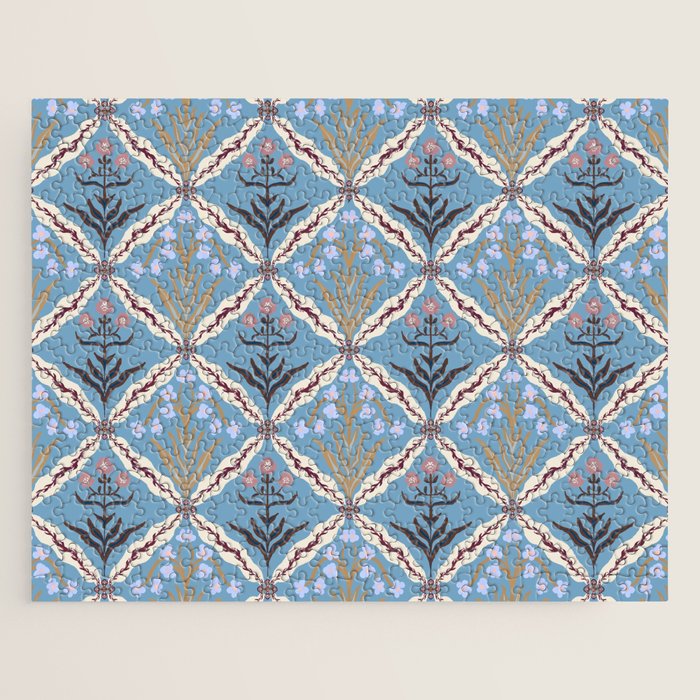 Botanical Trellis Floral Pattern Jigsaw Puzzle Gallery Image 1