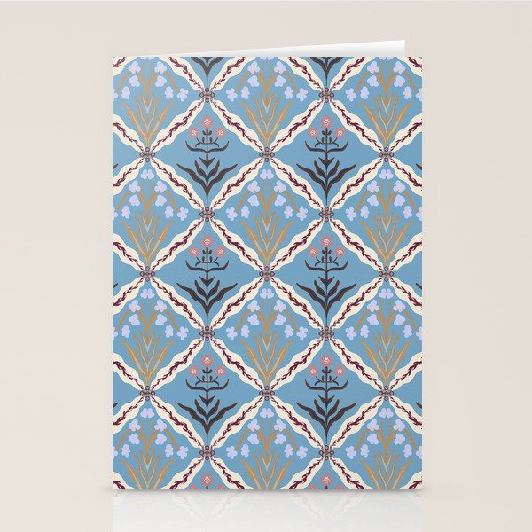 Botanical Trellis Floral Pattern Stationery Card Gallery Image 1