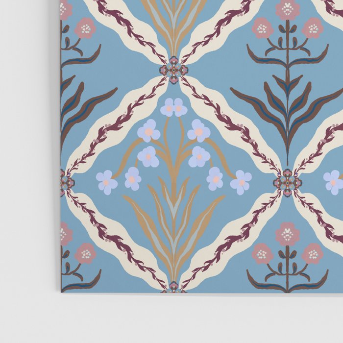 Botanical Trellis Floral Pattern Poster Gallery Image 3