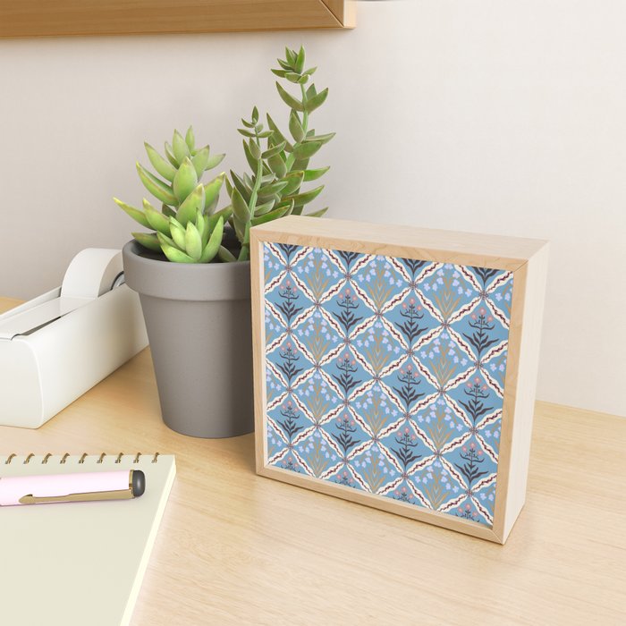 Botanical Trellis Floral Pattern Mini Art Print Gallery Image 2