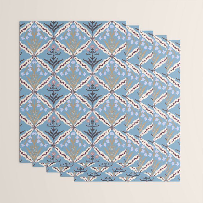 Botanical Trellis Floral Pattern Wrapping Paper Gallery Image 3