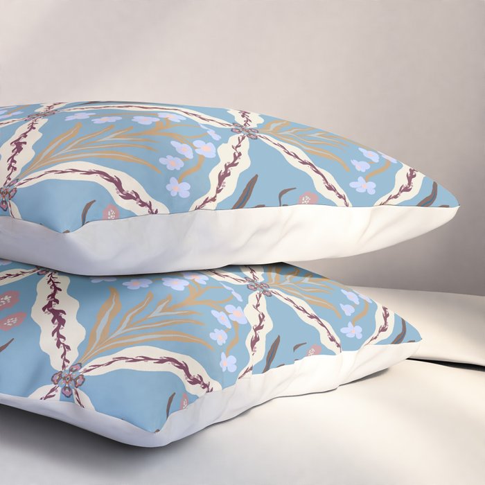 Botanical Trellis Floral Pattern Pillow Sham Gallery Image 3