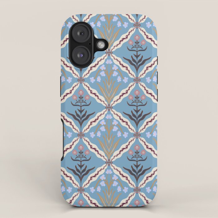 Botanical Trellis Floral Pattern iPhone Case Gallery Image 1
