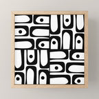 Mid Century Modern Piquet Multi Abstract Retro Geometric Pattern in Black and White Mini Art Print Gallery Image 1