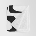 Mid Century Modern Piquet Multi Abstract Retro Geometric Pattern in Black and White Throw Blanket Gallery Image 3