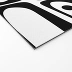 Mid Century Modern Piquet Multi Abstract Retro Geometric Pattern in Black and White Welcome Mat Gallery Image 2