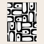 Mid Century Modern Piquet Multi Abstract Retro Geometric Pattern in Black and White Poster Gallery Image 4