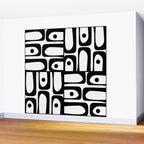 Mid Century Modern Piquet Multi Abstract Retro Geometric Pattern in Black and White Wall Mural Gallery Image 2