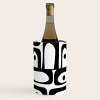 Mid Century Modern Piquet Multi Abstract Retro Geometric Pattern in Black and White Wine Chiller Gallery Image 3