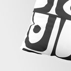 Mid Century Modern Piquet Multi Abstract Retro Geometric Pattern in Black and White Pillow Sham Gallery Image 4