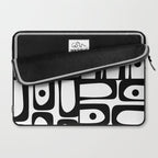 Mid Century Modern Piquet Multi Abstract Retro Geometric Pattern in Black and White Laptop Sleeve Gallery Image 2