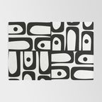 Mid Century Modern Piquet Multi Abstract Retro Geometric Pattern in Black and White Rug Gallery Image 2