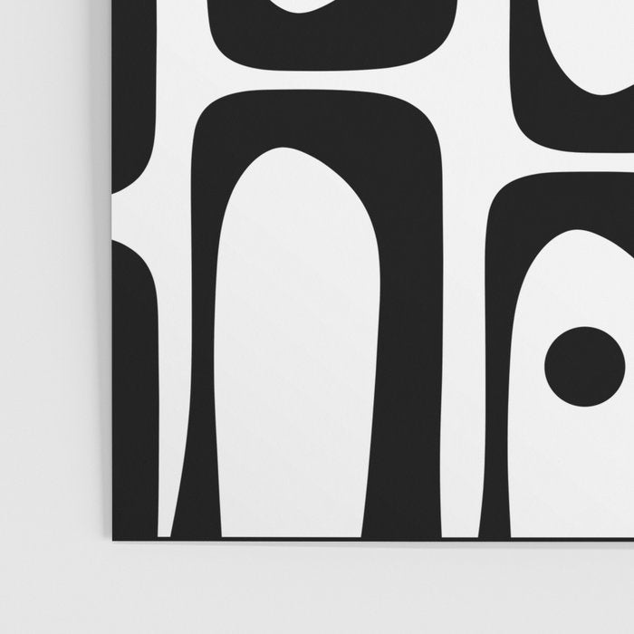 Mid Century Modern Piquet Multi Abstract Retro Geometric Pattern in Black and White Poster Gallery Image 3