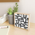 Mid Century Modern Piquet Multi Abstract Retro Geometric Pattern in Black and White Mini Art Print Gallery Image 2