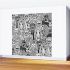 cryptid crowd black white Wall Mural Gallery Image 2