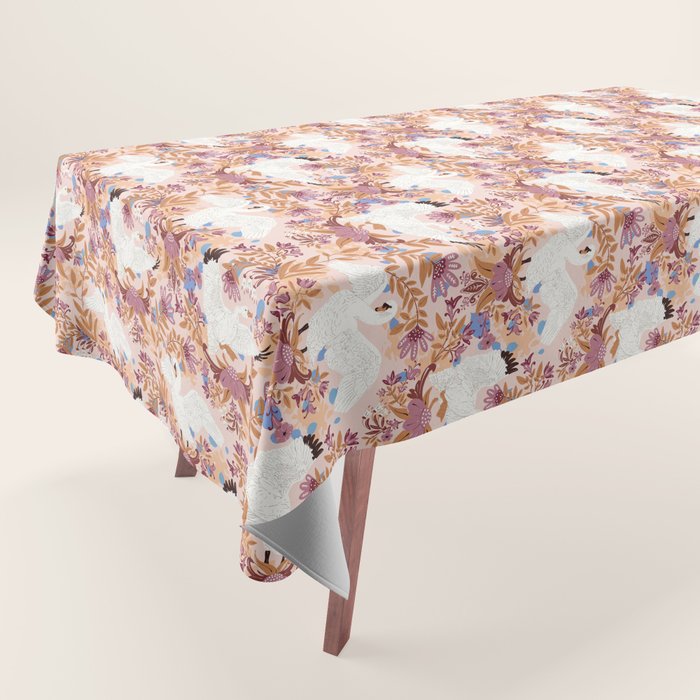 Elegant Swans in Bloom Tablecloth Gallery Image 1
