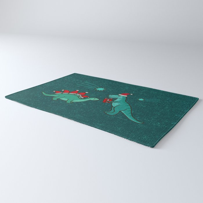 Cute Christmas Dinosaurs Dinos Dinosaur Rug Gallery Image 3
