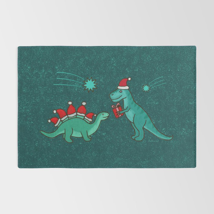 Cute Christmas Dinosaurs Dinos Dinosaur Rug Gallery Image 2