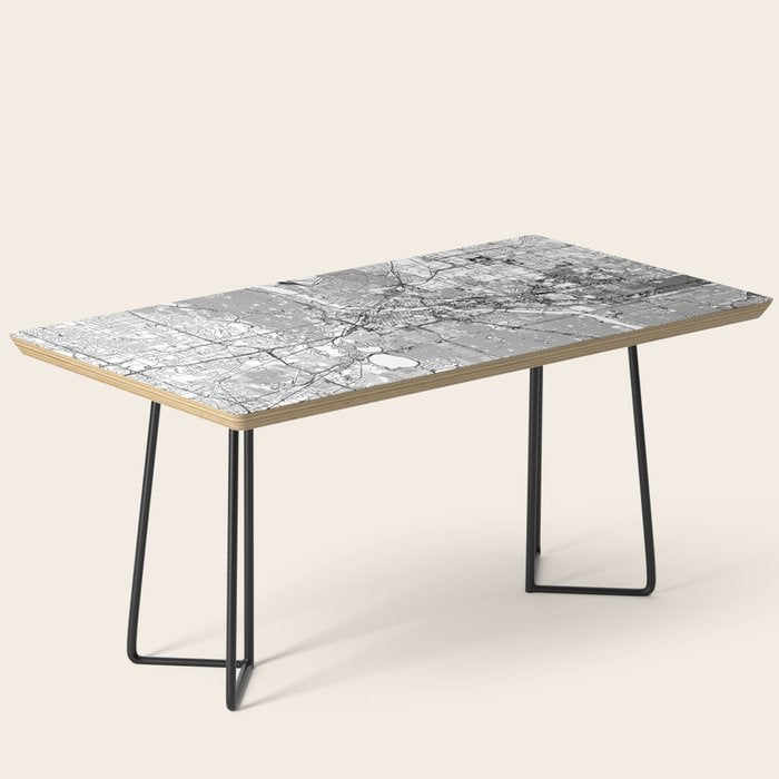 Minneapolis White Map Coffee Table Gallery Image 1