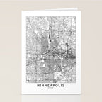 Minneapolis White Map Stationery Card Gallery Image 2