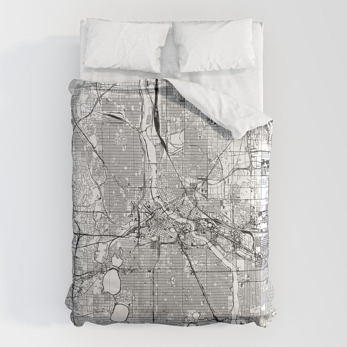 Minneapolis White Map Comforter Gallery Image 6