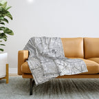 Minneapolis White Map Throw Blanket Gallery Image 1