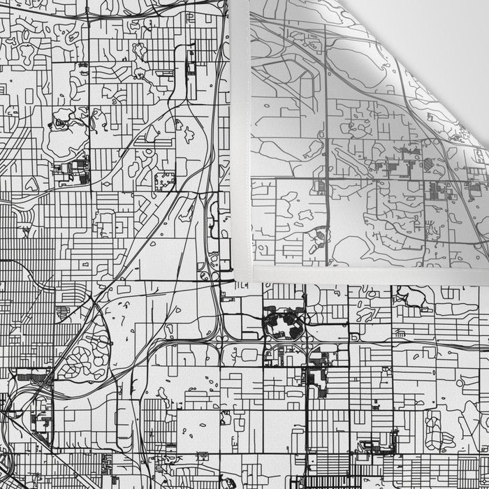 Minneapolis White Map Wall Tapestry Gallery Image 3