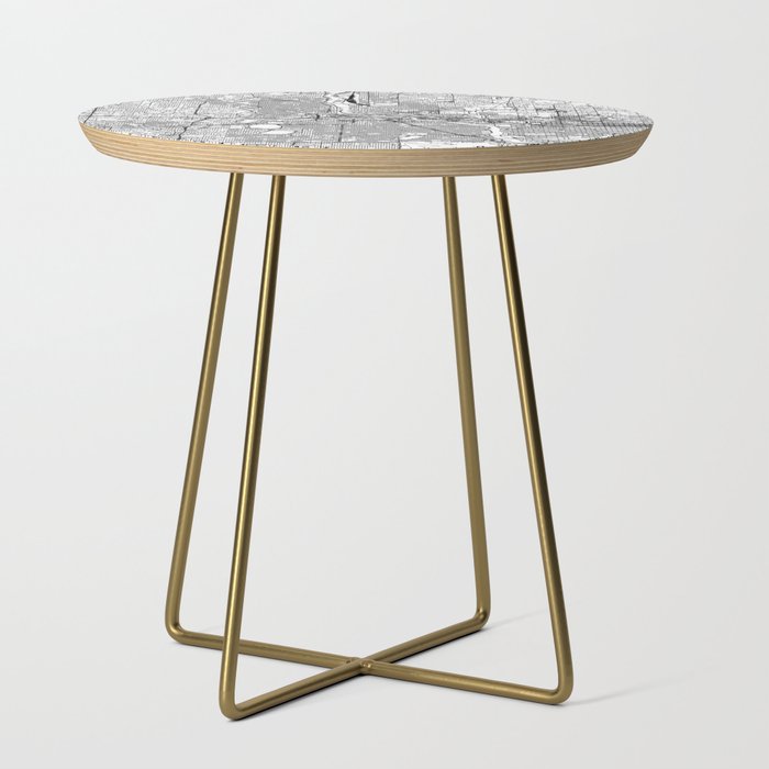 Minneapolis White Map Side Table Gallery Image 1
