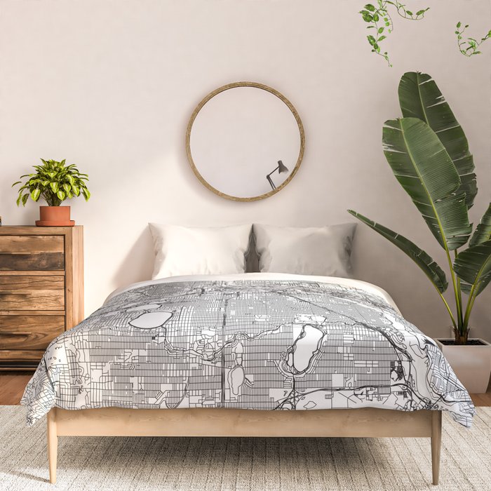 Minneapolis White Map Comforter Gallery Image 3