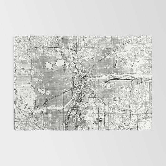 Minneapolis White Map Rug Gallery Image 2