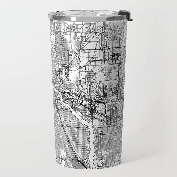 Minneapolis White Map Travel Mug Gallery Image 2