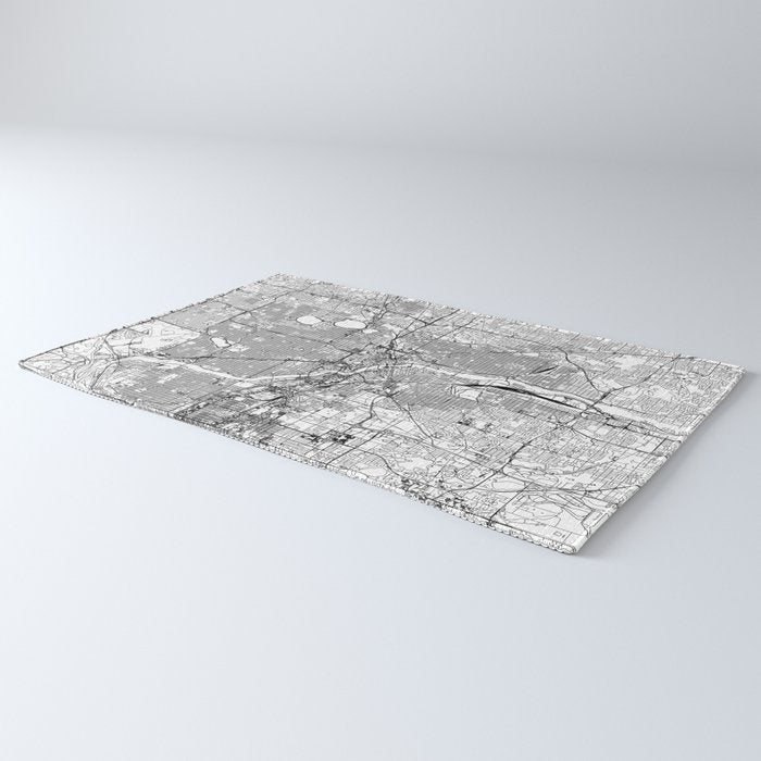 Minneapolis White Map Rug Gallery Image 3