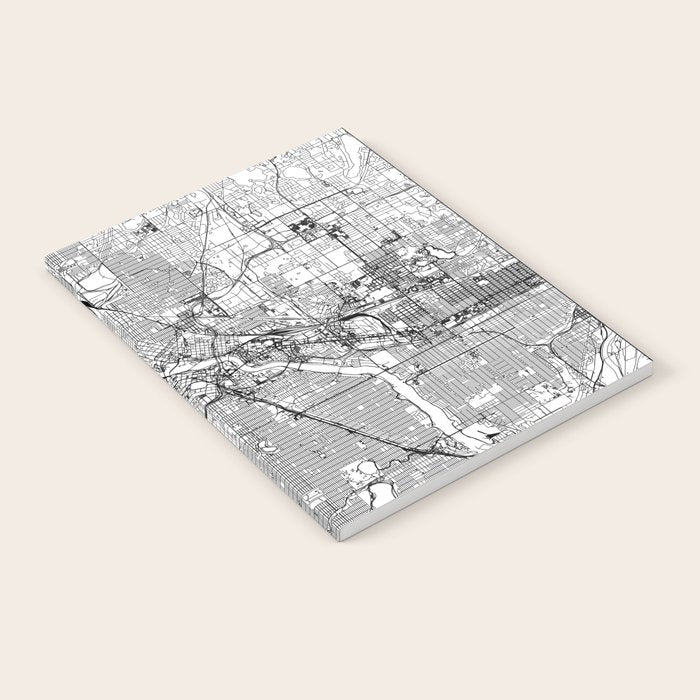 Minneapolis White Map Notebook Gallery Image 2