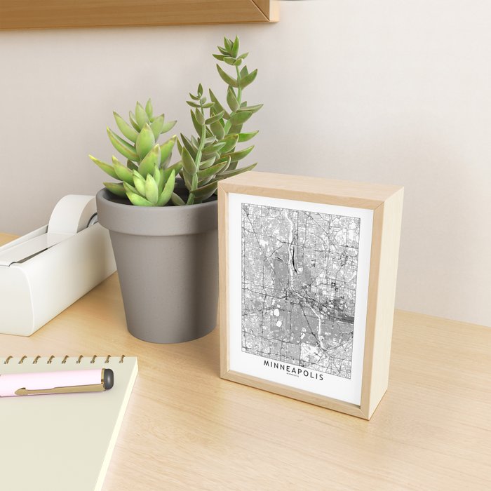 Minneapolis White Map Mini Art Print Gallery Image 2