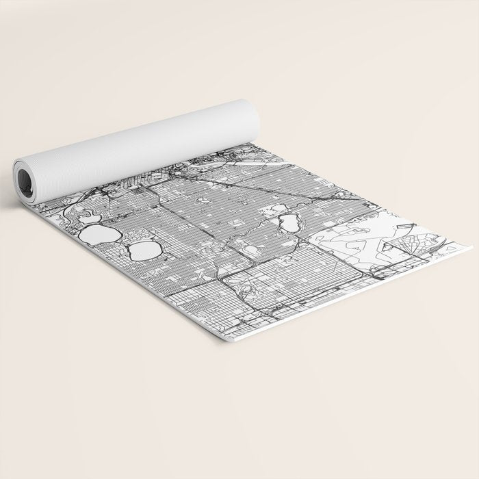 Minneapolis White Map Yoga Mat Gallery Image 2