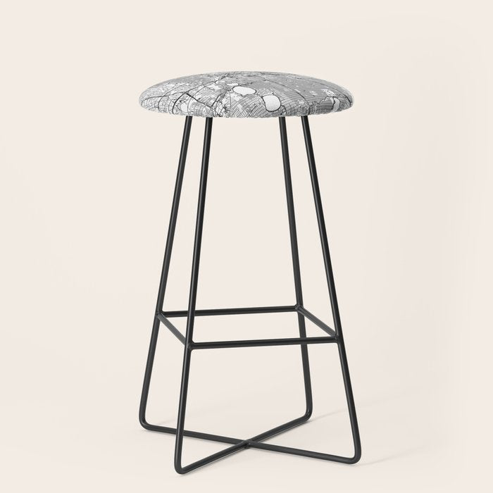 Minneapolis White Map Stool Gallery Image 1