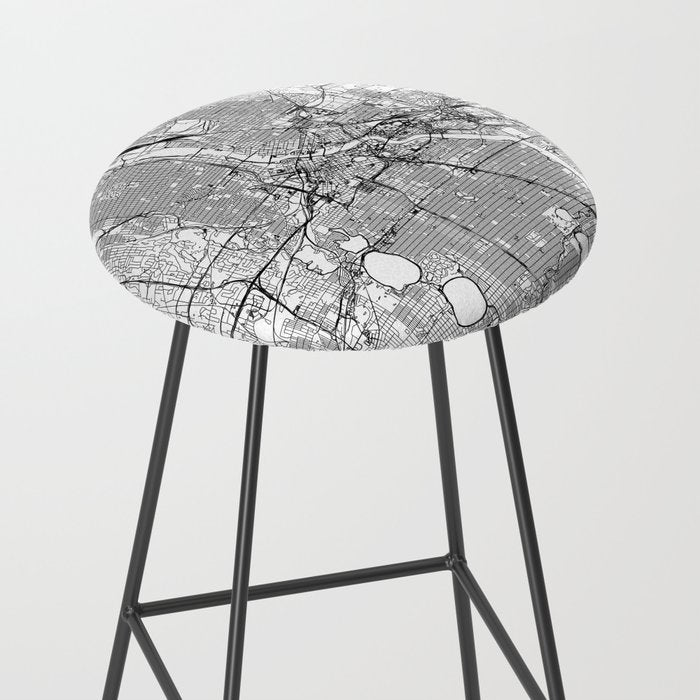 Minneapolis White Map Stool Gallery Image 2