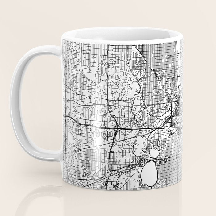 Minneapolis White Map Coffee Mug Gallery Image 3