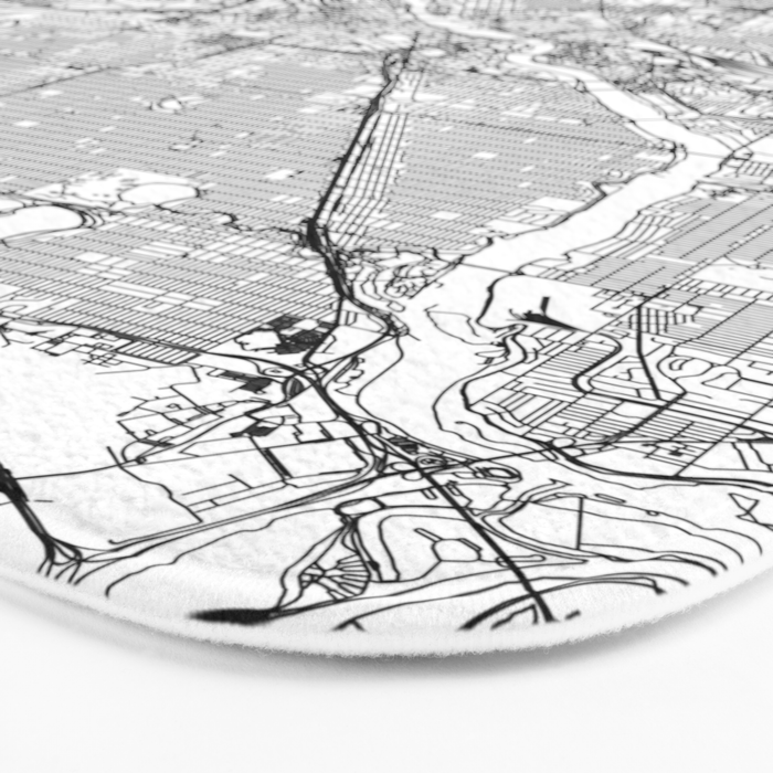 Minneapolis White Map Bath Mat Gallery Image 3