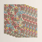 Large-Scale Dahlias, Frogs, Snakes, Praying Mantis in Red and Blue Wrapping Paper Gallery Image 3