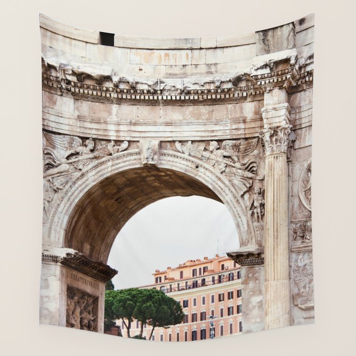 Forum Arch - Rome Italy Architecture Photography Wall Tapestry Gallery Image 1