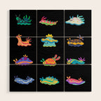 Sea slug - black Wood Wall Art Gallery Image 1
