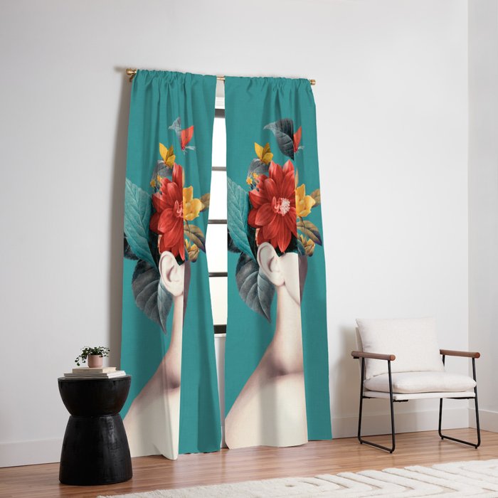 woman with flowers 16 Window Curtain Gallery Image 2