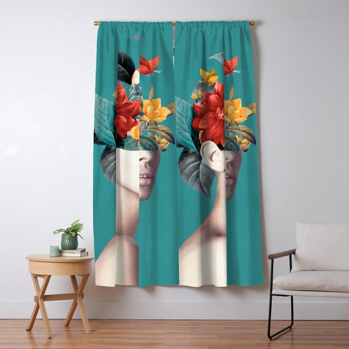 woman with flowers 16 Window Curtain Gallery Image 5