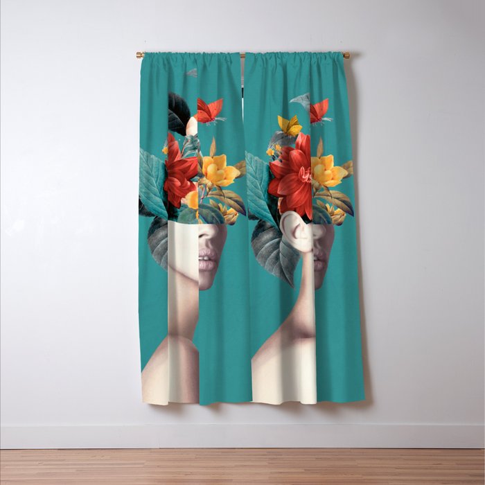 woman with flowers 16 Window Curtain Gallery Image 3