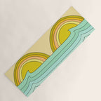 ride rainbows // retro surf soul // art by surfy birdy Yoga Mat Gallery Image 1